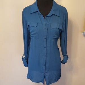 Teal a.n.a. Button-Down Chiffon-Feel